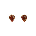Cute Strawberry Copper Stud Earrings With Silver Pins, Light Luxury Minimalist Fruit Jewelry view 5