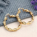 New Spiral Coil Ear Cuff With Horizontal Dark Stripe Texture, Trendy Metal Jewelry Accessory Earrings view 3