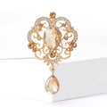 Crystal Rhinestone Alloy Pendant Brooch Pin For Women's Apparel view 3