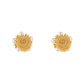 Elegant Gold Mesh Rose Flower Pearl Stud Earrings For Women French Fresh Luxury Fashion Alloy Earrings view 5