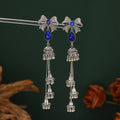 Vintage Ethnic Rhinestone Bowknot Teardrop Crystal Tassel Wind Bell Luxury Dangle Earrings view 3