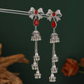 Vintage Ethnic Rhinestone Bowknot Teardrop Crystal Tassel Wind Bell Luxury Dangle Earrings view 4