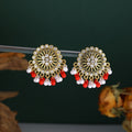 Vintage Ethnic Rhinestone Flower Tassel Pearl Bead Alloy Bohemian Vacation Statement Drop Earrings view 2