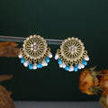 Vintage Ethnic Rhinestone Flower Tassel Pearl Bead Alloy Bohemian Vacation Statement Drop Earrings view 3