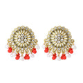 Vintage Ethnic Rhinestone Flower Tassel Pearl Bead Alloy Bohemian Vacation Statement Drop Earrings view 5