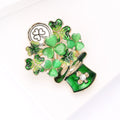 Metal Shamrock Hat Brooch Pin For Coats And Sweaters view 3