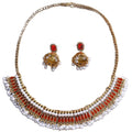 Vintage Ethnic Gold Alloy Bell Jhumka Drops With Crystal Rhinestone Studs And Pearl Tassel Earrings view 5