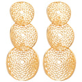 Iron Geometric Round Hollow Pendant Drop Earrings With Crinkled Metallic Luxury Style view 5