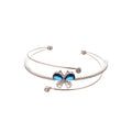 Light Luxury Copper Zircon Teardrop Butterfly Triple Layer Open Bangle for Women view 5