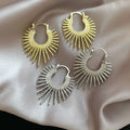 European American Irregular Round Firework Metal Ear Cuff Earrings Minimalist Geometric Jewelry view 3