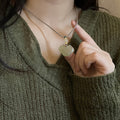 Handmade Braided Cord Adjustable Necklace With Geometric Auspicious Cloud Lock Pendant view 3