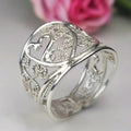 Women's Hollow Braided Heart Ring, Korean Princess Style Sweet Heart Shape Fashion Jewelry view 2