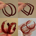 Acrylic C-Shaped Hoop Earrings With Silver Pins, Minimalist European Style Fashion Jewelry view 3