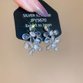 Light Luxury Butterfly Zircon Teardrop Stud Earrings With Silver Pins For Minimalist Style view 2