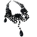 Dark Gothic Rice Bead Teardrop Flower Geometric Clavicle Necklace For Women view 5
