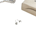 Minimalist Modern Gray Faux Pearl Stud Earrings With Silver Posts Round Geometric Fashion Jewelry view 5