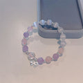 Cat Eye Stone Crystal Butterfly Elastic Bangle Fresh Summer Light Luxury Women's Jewelry view 3