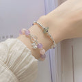 Cat Eye Stone Crystal Butterfly Elastic Bangle Fresh Summer Light Luxury Women's Jewelry view 2