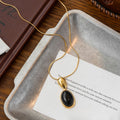 Light Luxury Resin Oval Pendant Adjustable Sweater Necklace For Women view 4