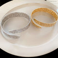 Vintage New Chinese Style Metal Printed Open Bangle Arm Cuff For Women view 4