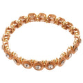 Sparkling Rhinestone Geometric Oval Copper Elastic Bangle For Women Light Luxury Jewelry view 5