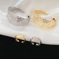 European American Metal Multi Layer Open Bracelet Ring Jewelry Set Minimalist Round Hand Accessory view 3