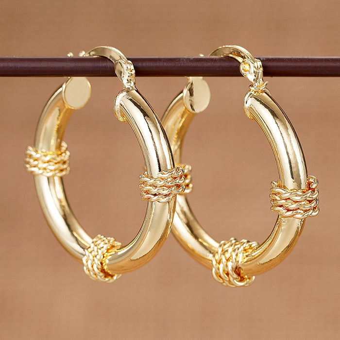 New Maillard Style Ear Cuffs, Woven Metal Creative Niche Magazine Inspired Jewelry Earrings