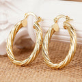 U-Shaped Woven Metal Earrings, European American Textured Trendy Style Jewelry view 2