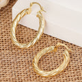 U-Shaped Woven Metal Earrings, European American Textured Trendy Style Jewelry view 3