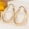 U-Shaped Woven Metal Earrings, European American Textured Trendy Style Jewelry view 1