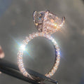 Rose Gold Tone Large Square Center Stone Pavé Ring view 3