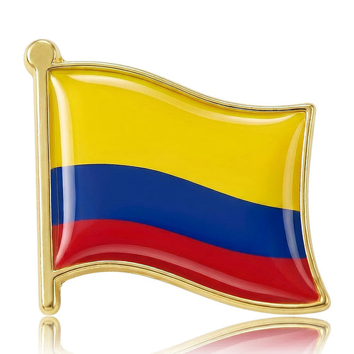 Alloy Enamel Colombia Flag Brooch For Unisex Clothing Decoration