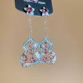 Chic Copper Colorful Zircon Flower Gourd Tassel Drop Earrings With Silver Needle Posts view 3