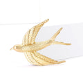 Fashion Alloy Enamel Matte Gold Swallow Brooch Pin For Womens Apparel view 2