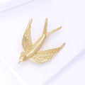 Fashion Alloy Enamel Matte Gold Swallow Brooch Pin For Womens Apparel view 3