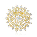 Alloy Rhinestone Sunflower Brooch Pin For Womens Dresses And Suits view 1