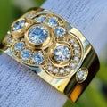 Women's Court Style Round Metal Plated Ring, Light Luxury Fashion Jewelry Accessory view 2
