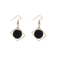 Seven Color Pom Pom Gold Tone Square Frame Dangle Earrings view 6