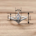 Women's Teardrop Faux Moonstone V Shape Ring, Minimalist Niche Design Fashion Jewelry view 4