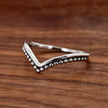 Minimalist V Shape Plated Metal Ring, Simple Daily Commuter Jewelry Accessory For Women view 2