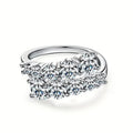 New Korean Japanese Open Ring For Women Round Four Prong Inlaid Elegant French Style Finger Ring view 5