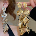 Light Luxury Acrylic Flower Petal Tassel Drop Earrings With Steel Pins For Women view 1