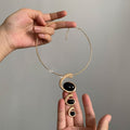 Light Luxury Alloy Resin Irregular Oval Pendant Choker Necklace For Women view 2