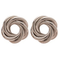 Metallic Flower Stud Earrings With Silver Pins, Geometric Minimalist Versatile Fashion Jewelry view 5