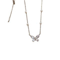 Sparkling Zircon Butterfly Pendant Faux Pearl Necklace Light Luxury Geometric Choker view 5
