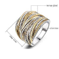 Beaded Multi-Rail Extra-Wide Rings In Four Metal-Tone Styles view 4