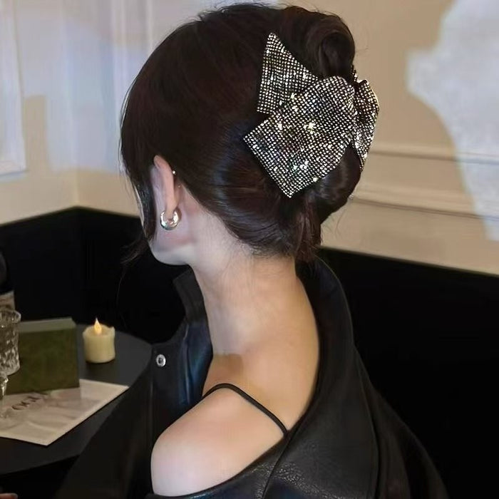 Rhinestone Acrylic Fabric Triangle Claw Clip Chic Fashion Style