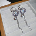 Light Luxury Acrylic Zircon Geometric Round Tassel C-Shaped Drop Earrings For Women view 4