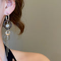 Light Luxury Acrylic Zircon Geometric Round Tassel C-Shaped Drop Earrings For Women view 3
