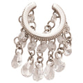 Copper Teardrop Zircon Geometric Circle Tassel Pendant Clip-on Earrings Light Luxury Style view 5